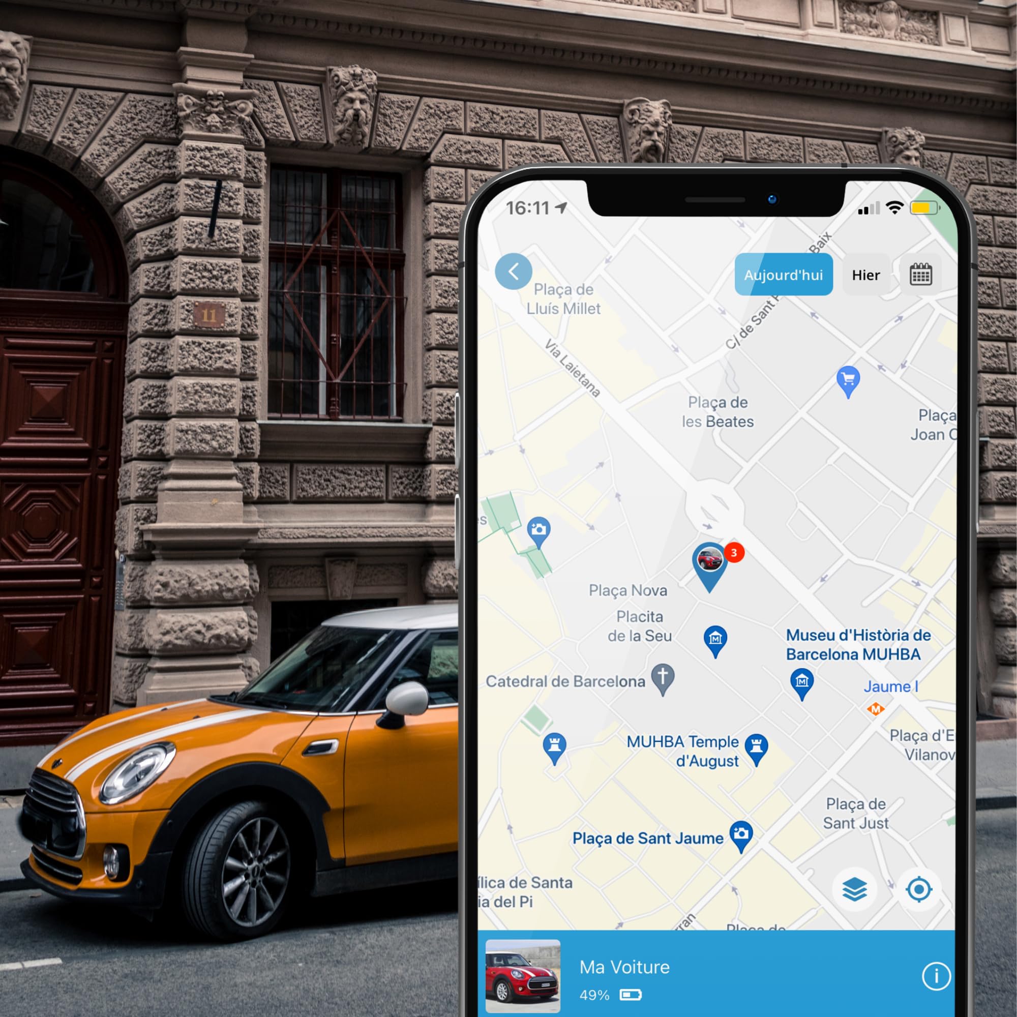 Tracker GPS ZEN L + Convertisseur - Non Brouillable - 1 An Abonnement Offert - Autonomie Illimitée - Géolocalisation Europe - Voiture Moto Scooter Camping-Car - Antivol - Étanche - Sans SIM