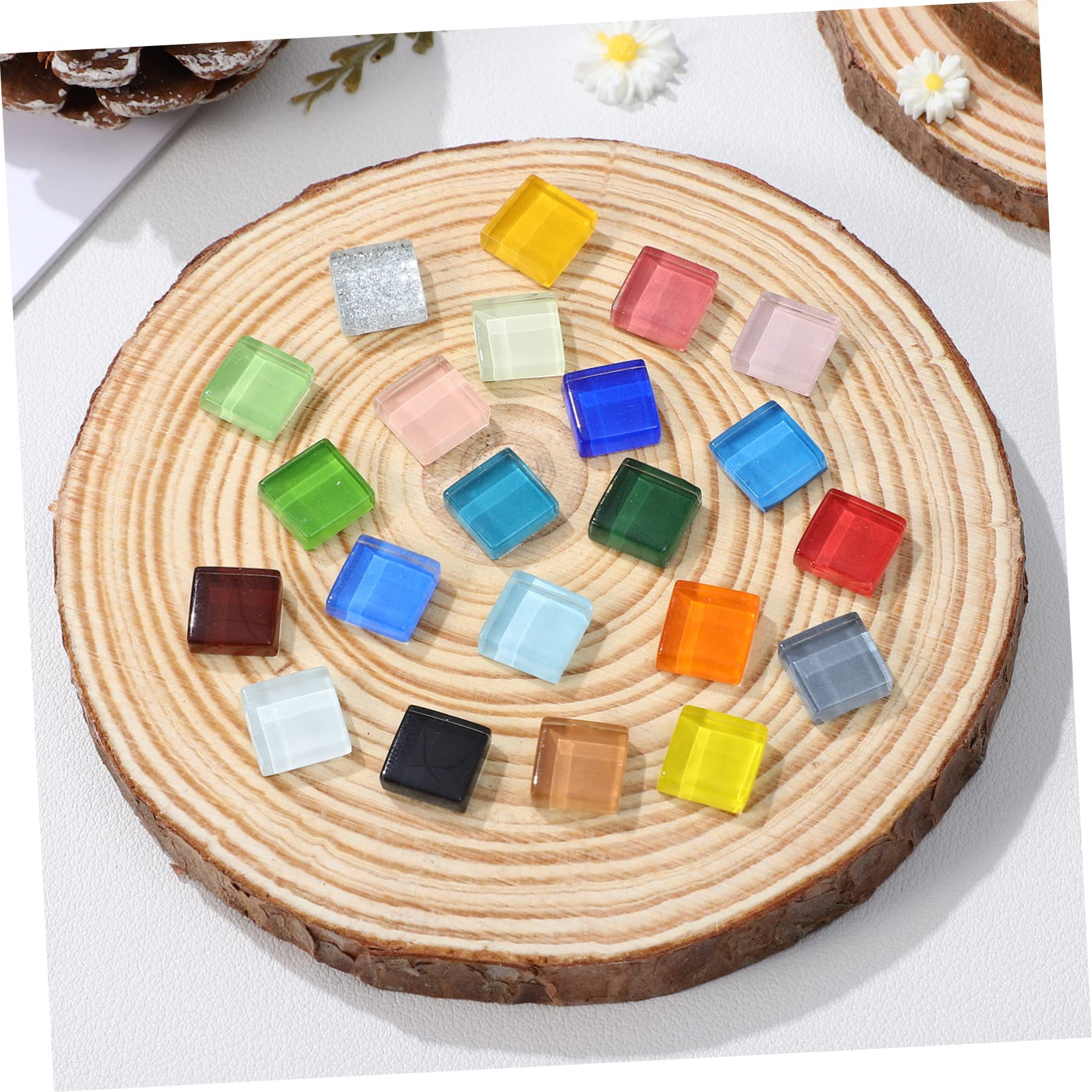 Piezas de Cristal para Mosaico Diy, Cuadradas, 1200 Piezas