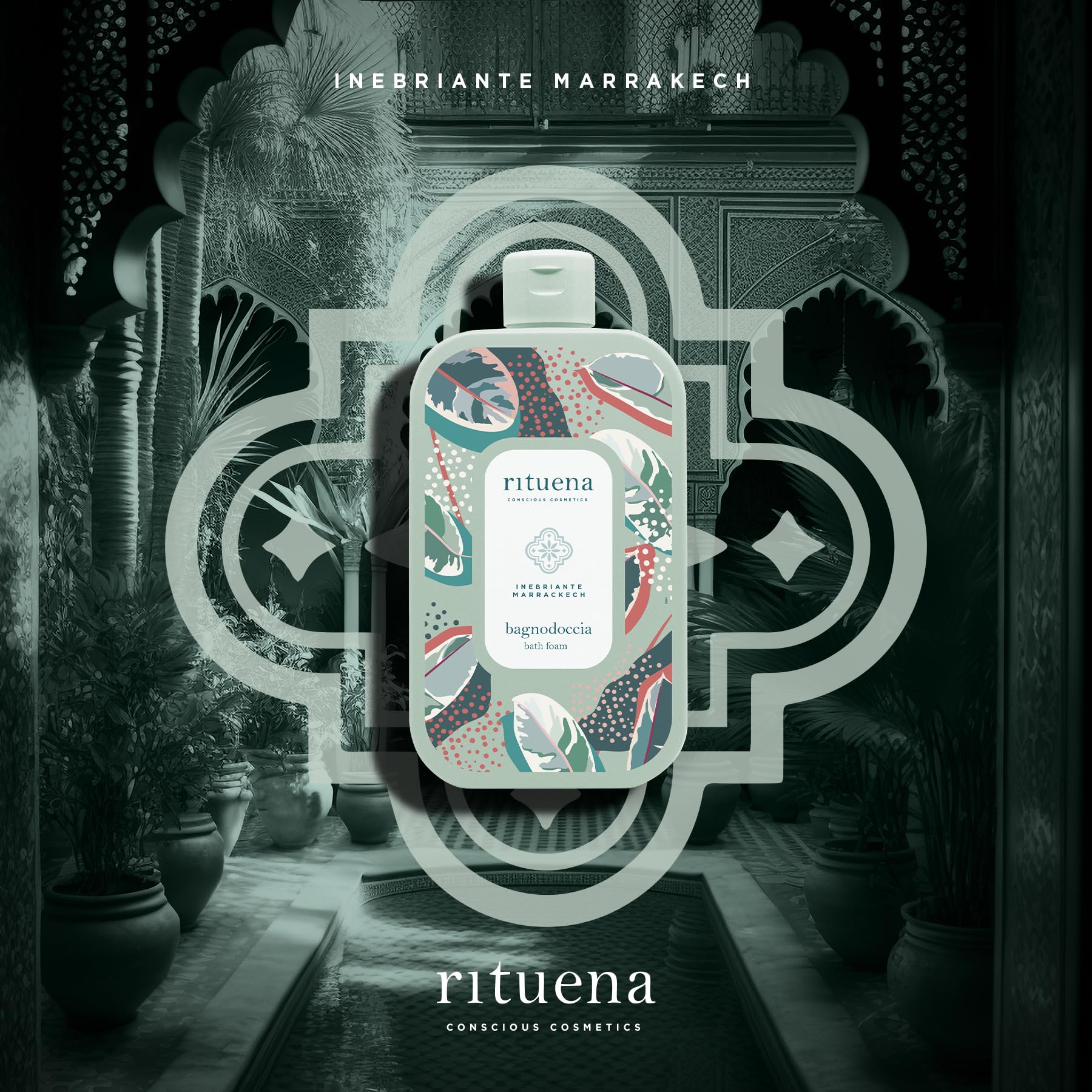 RITUENA | Inebriante Marrakech, Confezione Regalo, Docciaschiuma 400ml + Crema Corpo 200ml in Elegante Scatola in Latta, Esotica e Idratante