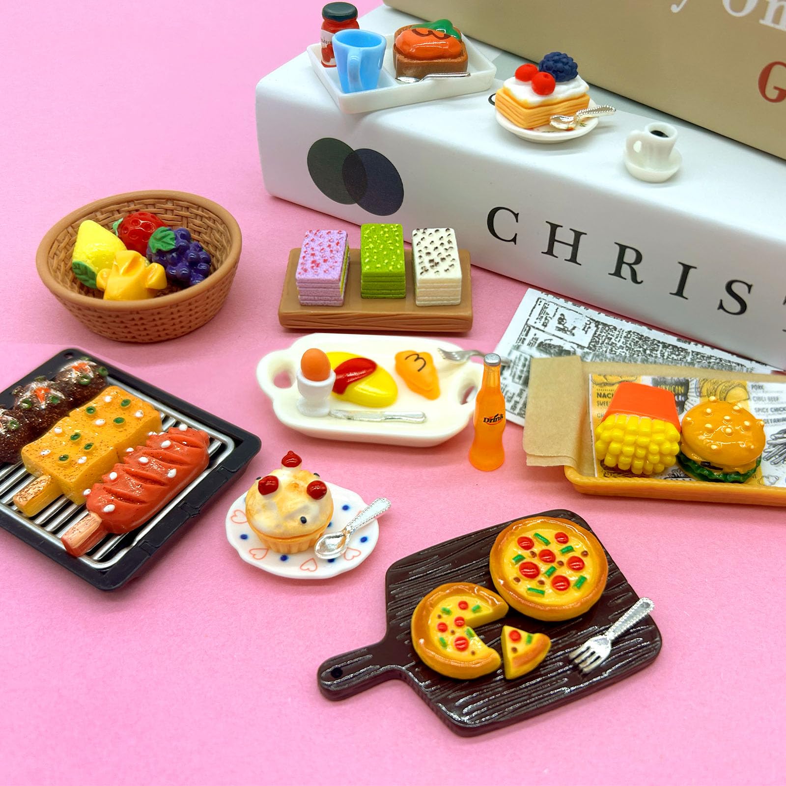 Miniverse Cuisine Sumind 100 Pièces Mini Nourriture Jouet - Kit Maison De Poupée Ultra Réaliste Maison Miniature
