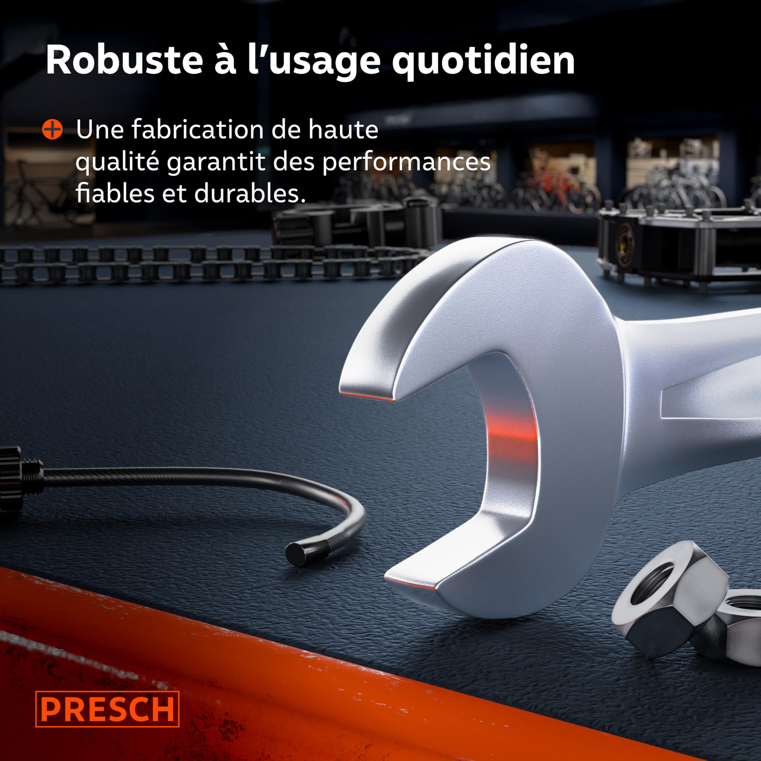 PRESCH Clés à cliquet réversibles 20 pcs 6-32mm avec sacoche 135 dents robustes