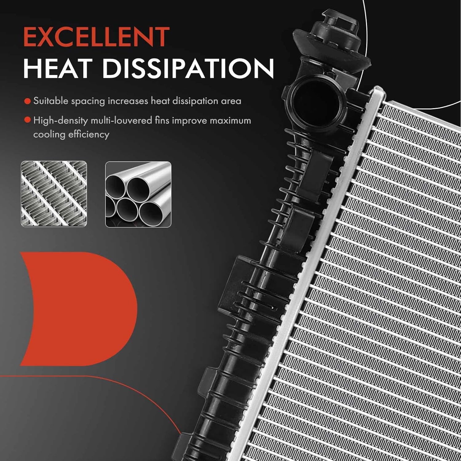 A-Premium Engine Coolant Radiator Assembly Compatible with Dodge Durango 2021 2022 2023 3.6L, AWD, Heavy Duty Engine Cooling