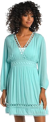 La Blanca Mini vestido de manga larga estándar para mujer