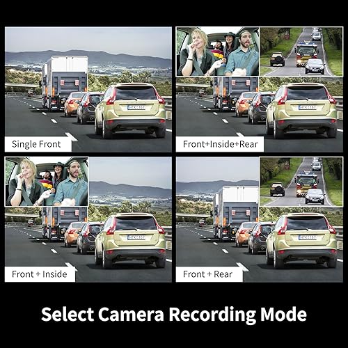 Miniatura 2 de Cámara de tablero 2025, cámara de tablero de 3 canales delantera y trasera en el interior, cámara interior del automóvil, 2.5K/1440P Single Fr,