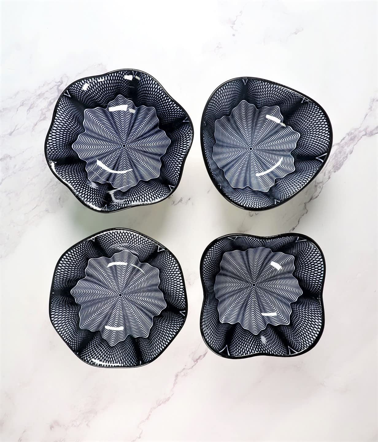 GinkgoHome Japanese Kitchen Multi-functional Leaf-style Ceramic Soy Sauce Dish 4-Piece Set Gift Box Packaging