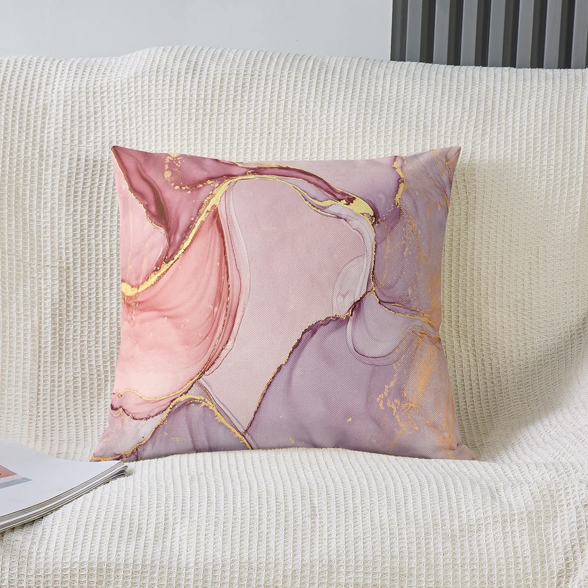 KAF Home Set di 2 federe per cuscino plissettate, 50 x 50 cm, 100% cotone, colore grigio, 20 x 20 cm