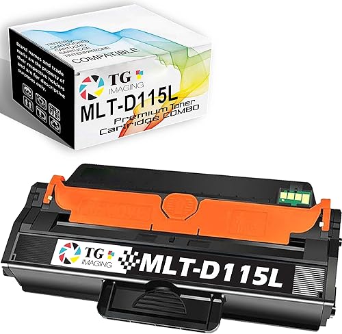 TG Imaging (Solo paquete) Reemplazo compatible para Samsung MLT-D115L Cartucho de tóner MLTD115L (1 negro) Funciona con impresora de tóner M2870FW