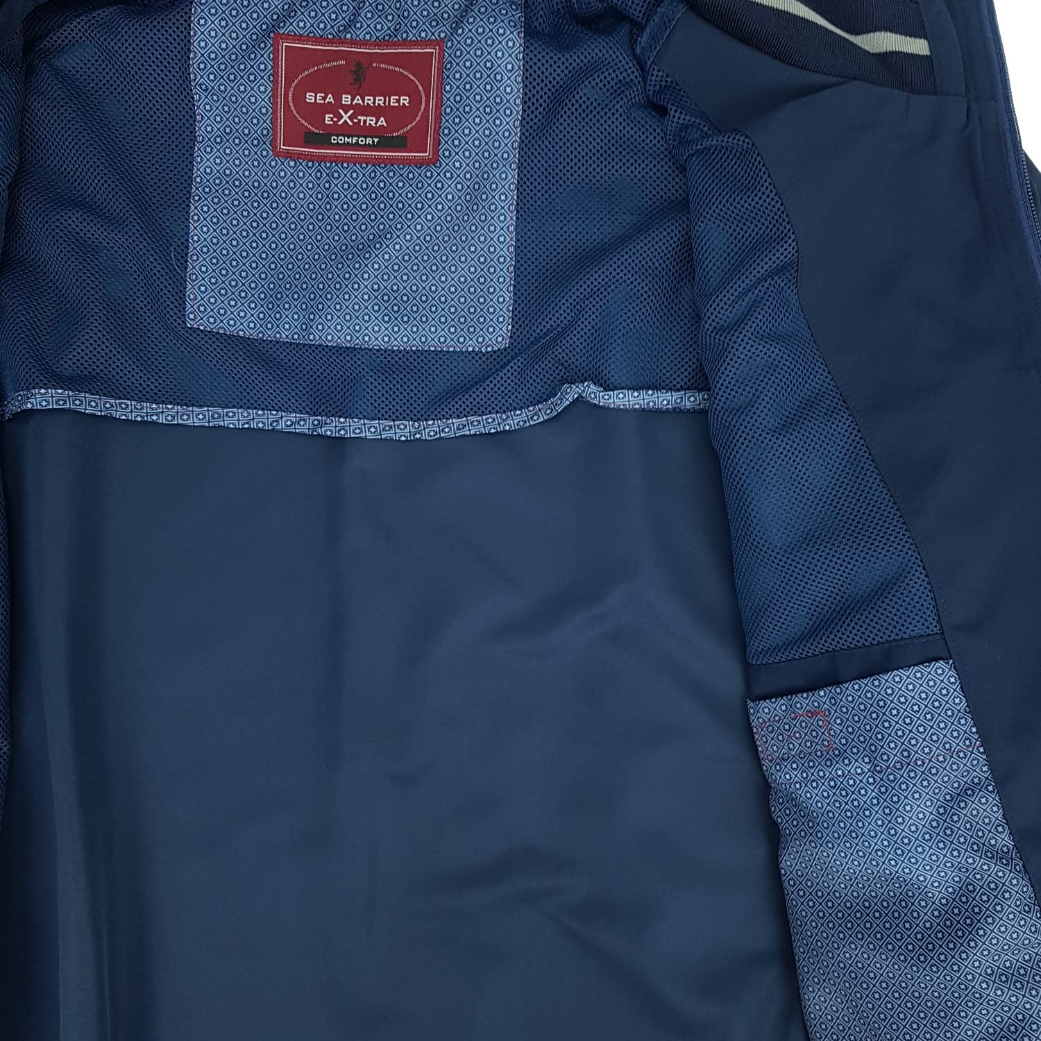 SEA BARRIER Giubbotto Giubbino Uomo Leggero Taglie Forti Blu con Zip Intera 3XL 4XL 5XL 6XL