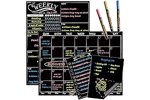 Magnetic Chalk Calendar Board for Wall - Monthly & Weekly Planner Blackboard