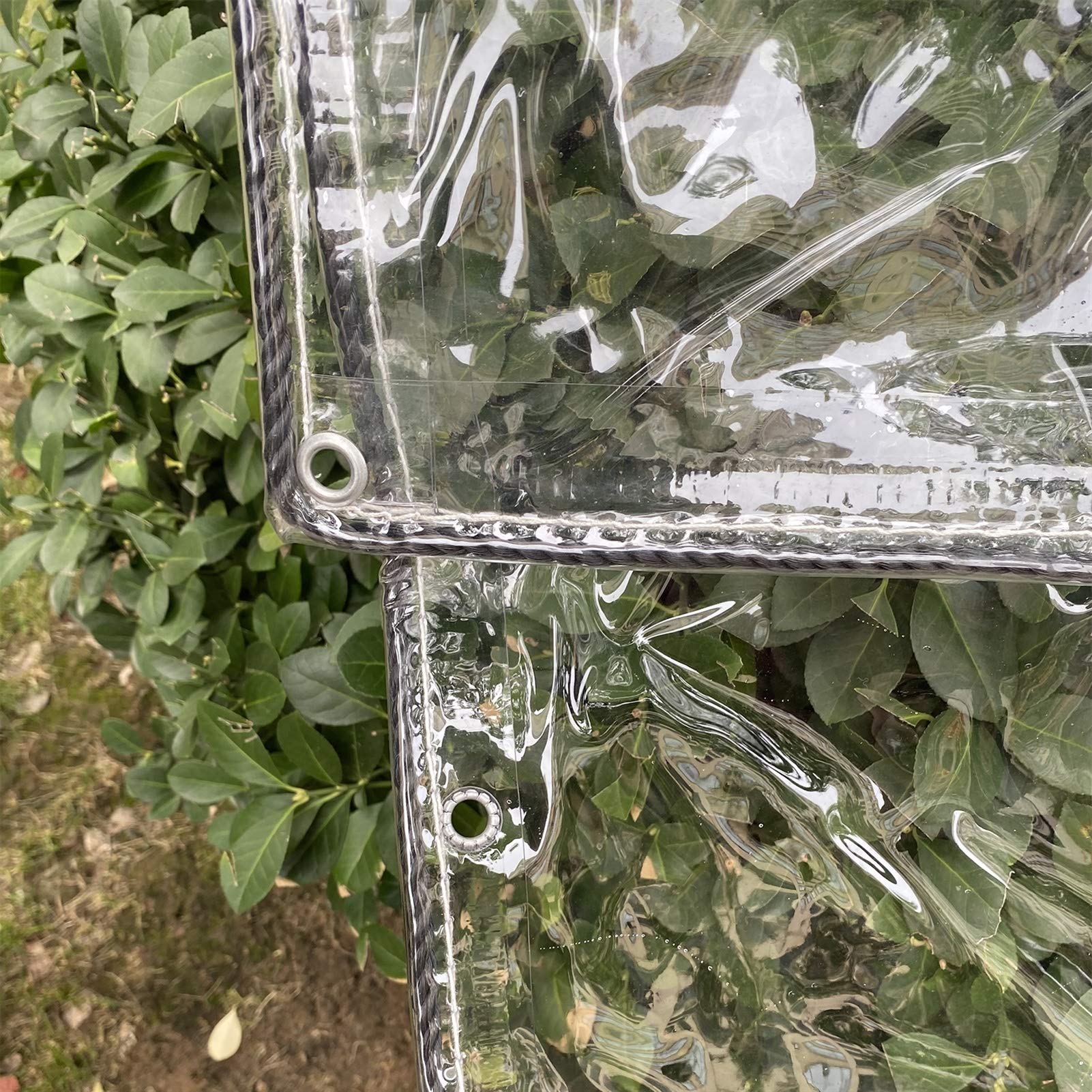 AMSXNOO Bâche Transparente Avec Oeillets,0.3mm Bâche Claire