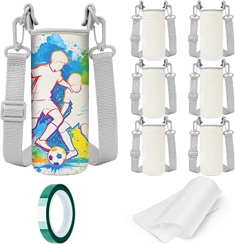 Sublimation Blanks Water Bottle Carriers Bag 26oz Insulated Neoprene Water Bottle Holder Sleeve Tumbler Crossbody Blank Pouch Cover for 750ml with Adjustable Strap for Adult Kids Hiking Walking
