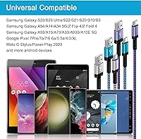 Vista 7 de Cable de carga automática para teléfono Android C, [3 pies+5 pies + 6 pies] USB A a USB tipo C, cable de carga rápida con puerto C para Google Pixel