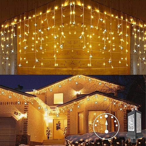 Miniatura 4 de Luces LED estilo carámbano, luces de carámbano con luces estroboscópicas parpadeantes, luces de carámbano brillantes para interiores y exteriores,