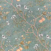 Inova Papel de Parede Adesivo Floral Lavável Flor Adesivo Rolo 5 Metros (Galhos)