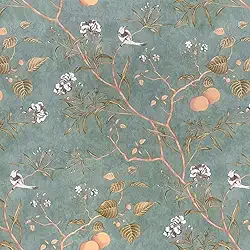 Inova Papel de Parede Adesivo Floral Lavável Flor Adesivo Rolo 5 Metros (Galhos)