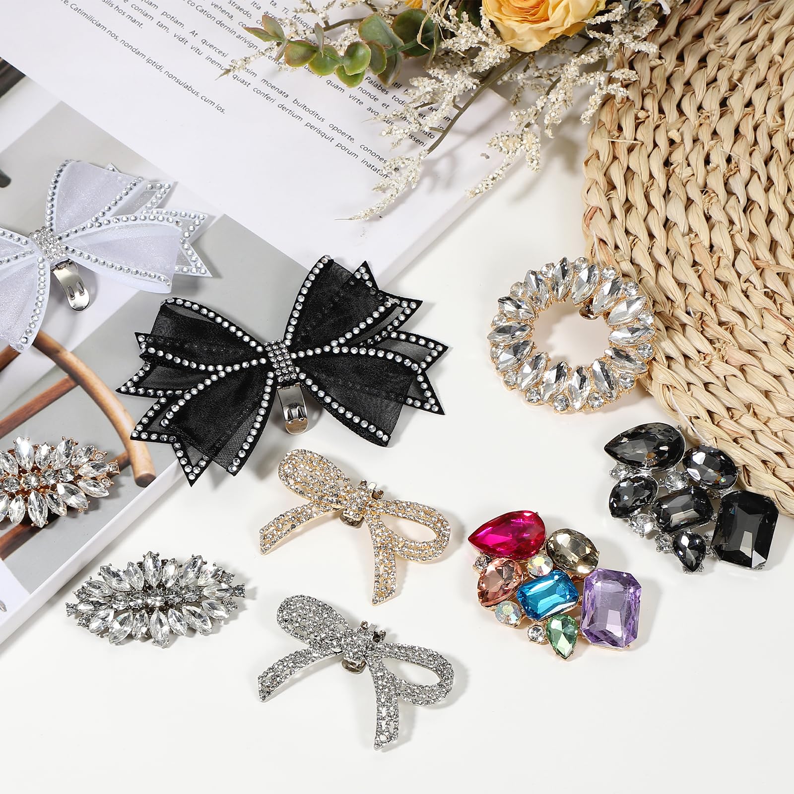 PATIKIL Broches De Zapatos De Piedras, 1 Par Desmontable Clásico Moda Lazo Brillante Accesorios De Tacones Decoración Para Boda Novia Fiesta De Graduación Uso Diario Accesorios, Plata — view 5