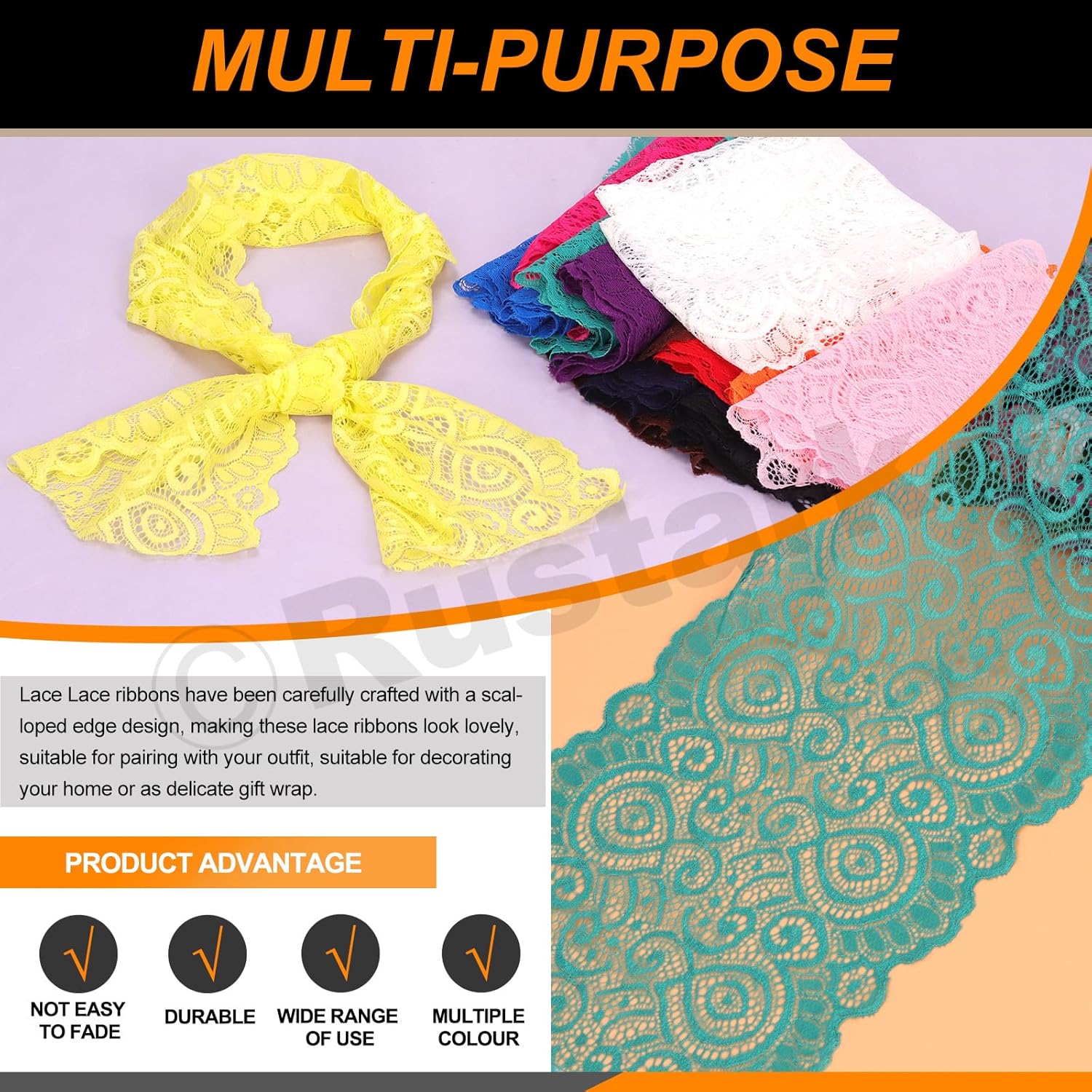 18 cm Lace Fabric Elastic for Headbands Garters Wedding Bouquets (18 cm Mint)