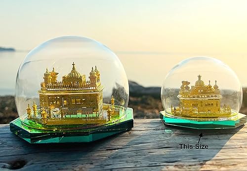 Miniatura 5 de [Pequeño] Templo de Oro 24K Chapado en Oro Modelo Redondo 4.7 in Tamaño Miniatura Sri Harmandir Sahib Ídolo Sikh Templo en Amritsar para decoración