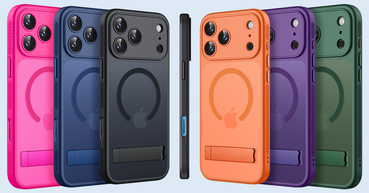 SIXBOX Coque pour iPhone 17 Pro Max avec Bouton de Capture de Contrôle de Caméra, Compatible avec MagSafe, Protection Militaire, Translucide Mat avec Support Antichoc Etui iPhone 17 Pro Max, Orange