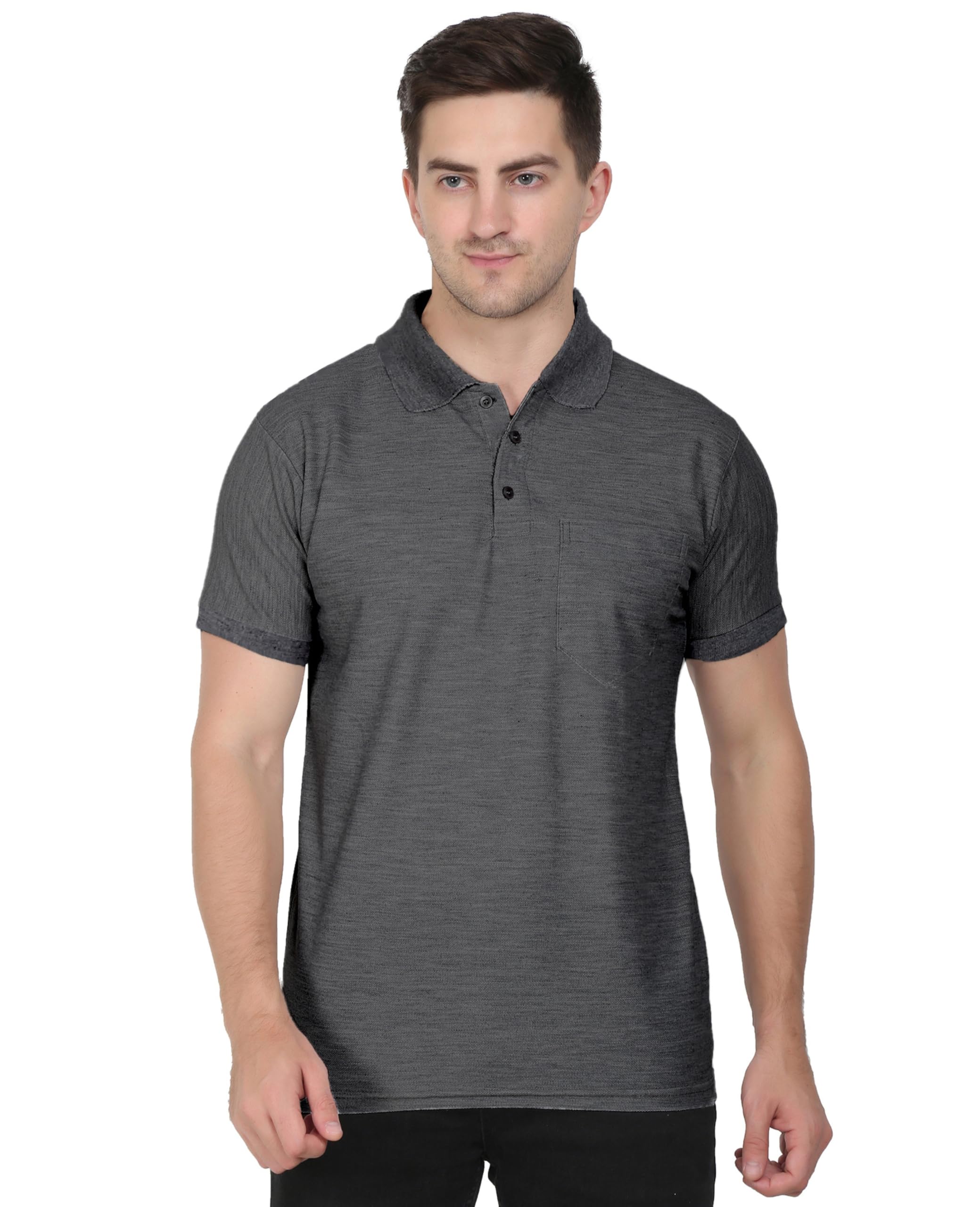 Cotton BIO Wash Half Sleeve Polo T-Shirt for Men with Side Pocket | Regular Fit | Comfortable & Breathable Casual Wear-picture-34