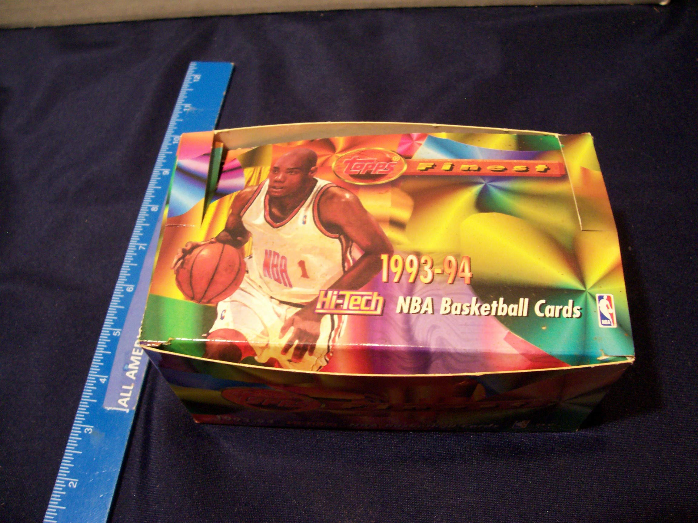 1993-94 TOPPS FINEST BASKETBALL JUMBO EMPTY BOX WITH 40 WRAPPERS 