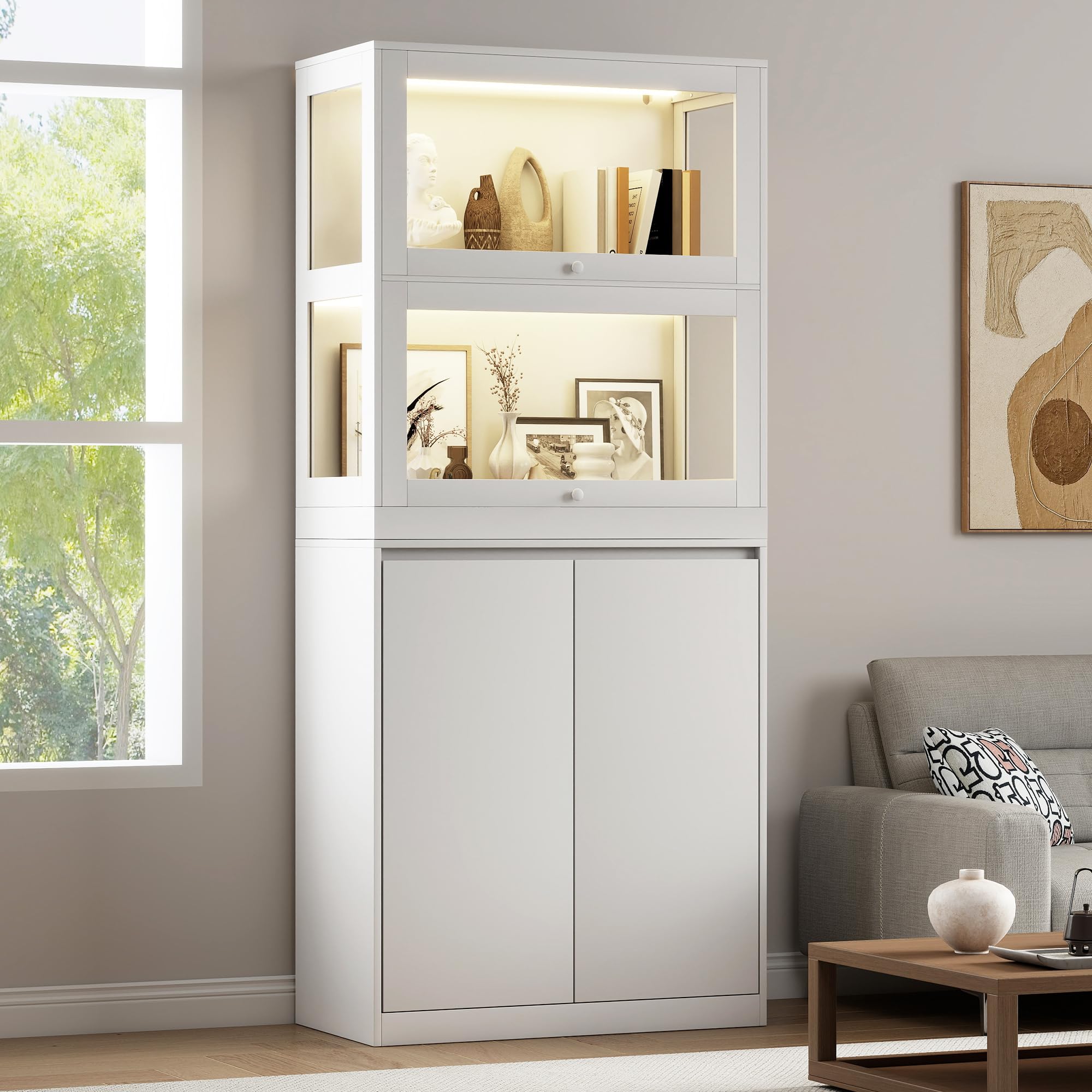 AMERLIFE 72" H DIY Modular Cabinet Unit, Flexible Stackable &amp; Side-by-Side
