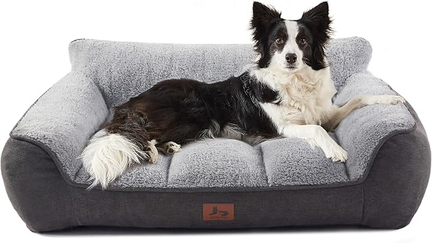 XL Extra Thick Orthopedic Bolster Dog Bed for Large Dogs