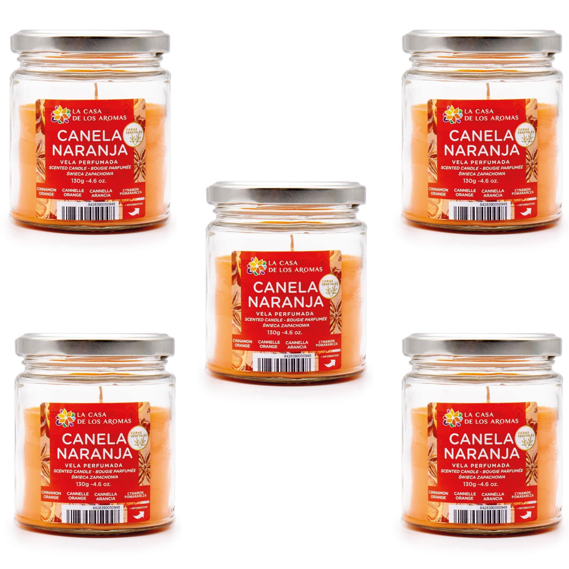 BricoLoco. Świeca aromatyczna 130gr z pokrywką, zapachowa odświeżacz powietrza Olejki eteryczne, świeca zapachowa cynamonowa (5)