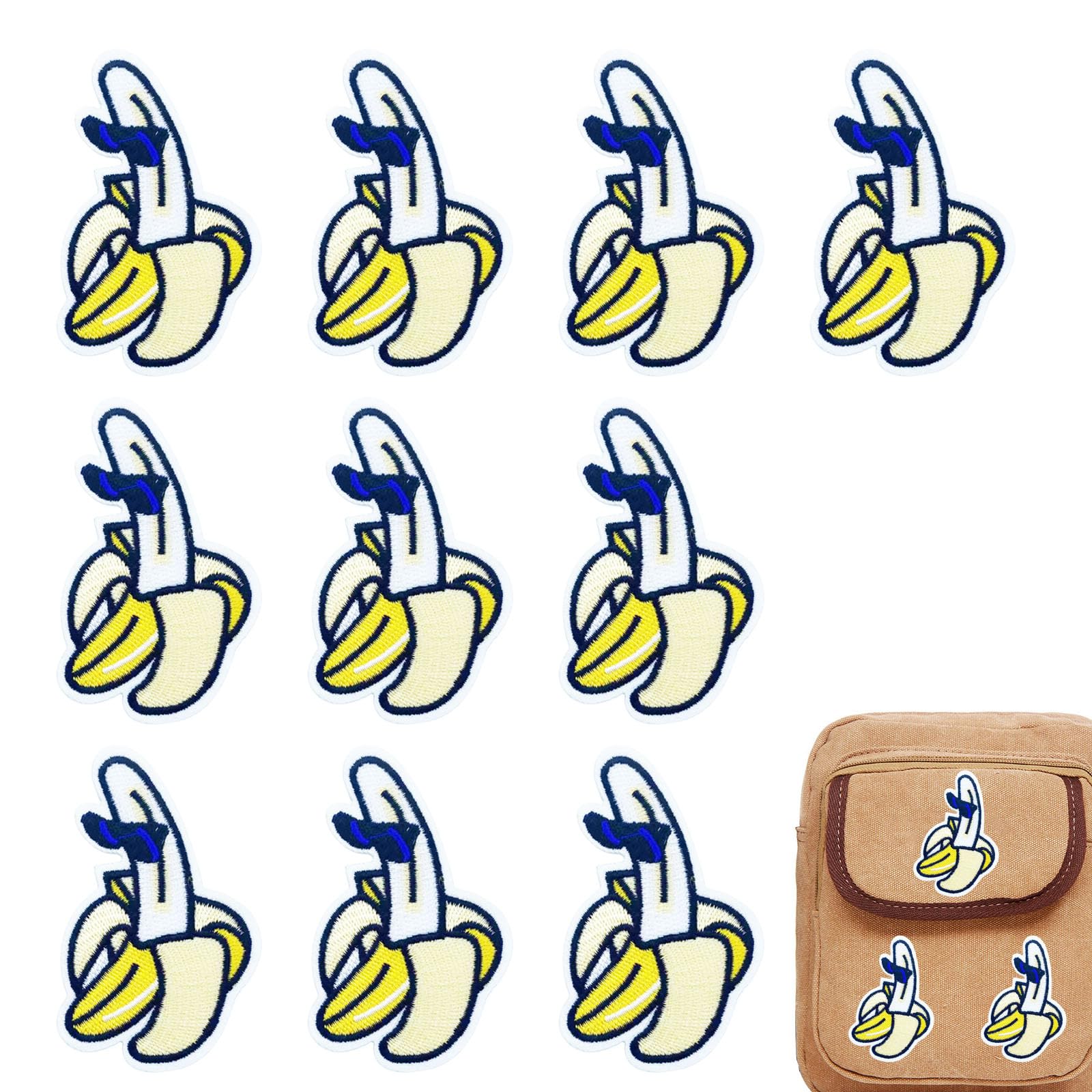 10 PCS Banana Embroidered Applique Patches Sew on Iron on Patch DIY Accessories for Backpacks Clothes Dress Hat Jeans