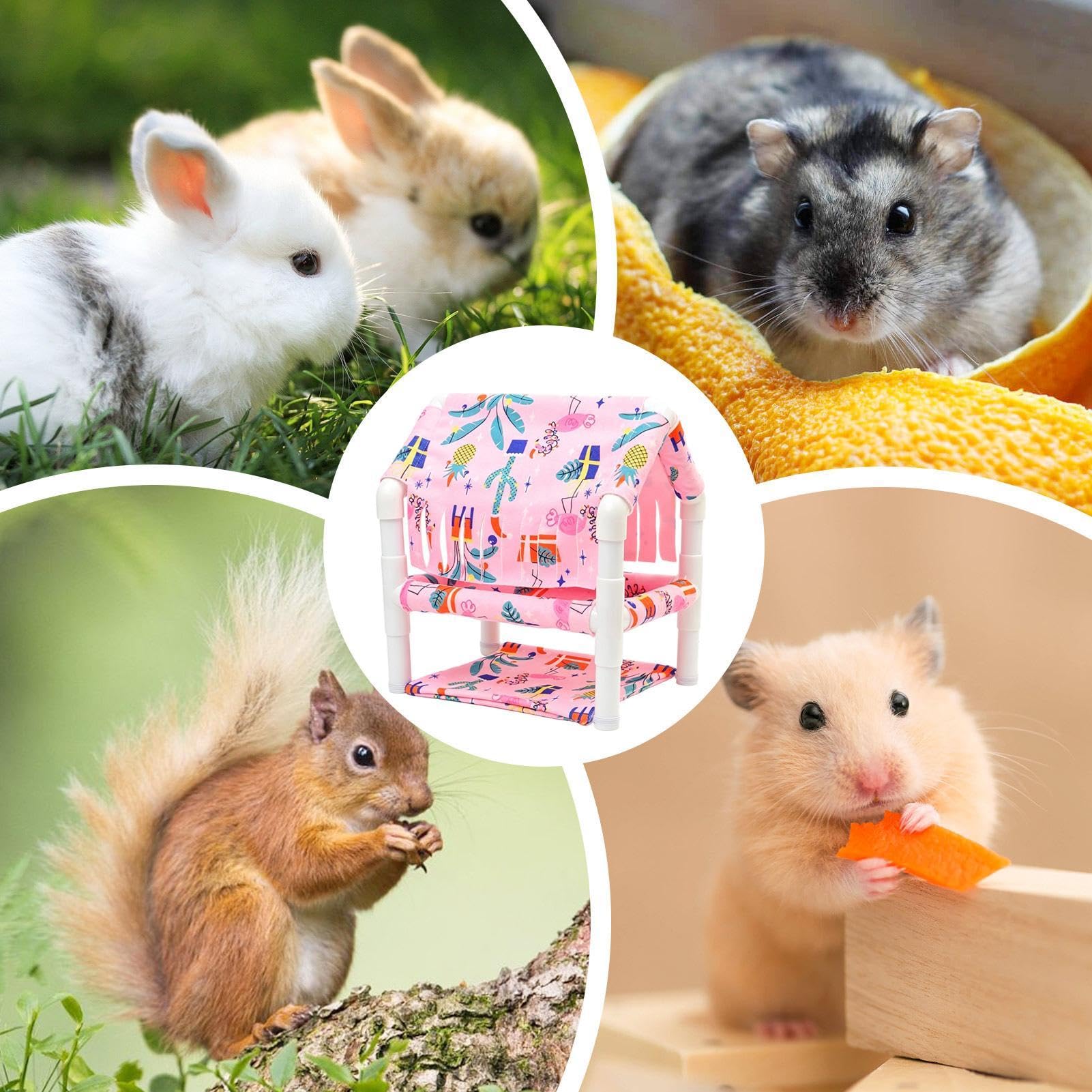 Domek Dla Chomika 2-Poziomowy Można Prać Odpinany Uroczy | Domek Fretki Legowisko Akcesoria Chomicze Dla Szynszyli Jeża Królika Myszy Fretki Zwierząt Domowych Do Wnętrz Domek Wiejski
