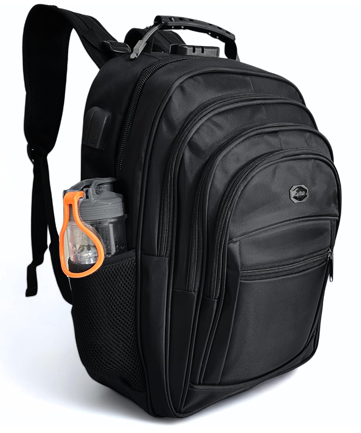 Mochila Grande Reforçada Impermeável Para Notebook Antifurto Bolsa Executiva Masculina Feminina Trabalho Viagem Escolar Faculdade Cabo De Aço Saída USB Saída Fone De Ouvido