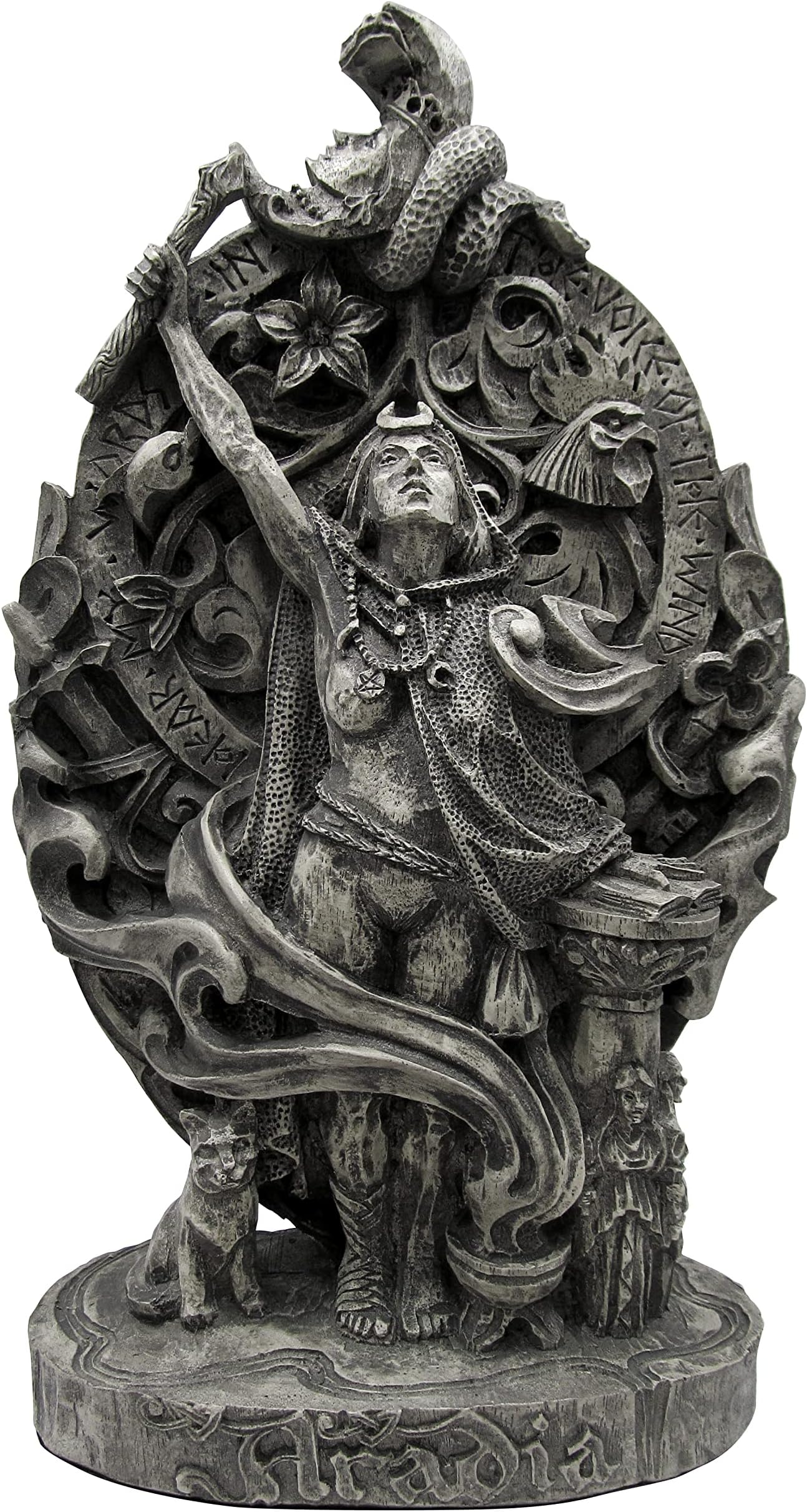 Dryad DesignGoddess Aradia Statue 14" - Queen of The Witches Home Altar Decor (Stone Finish)