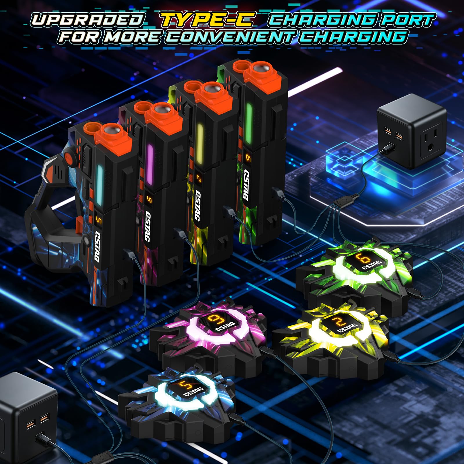 VATO Laser Tag Set 360° Sensoren 2,4 GHz Infrarot 4 Spieler