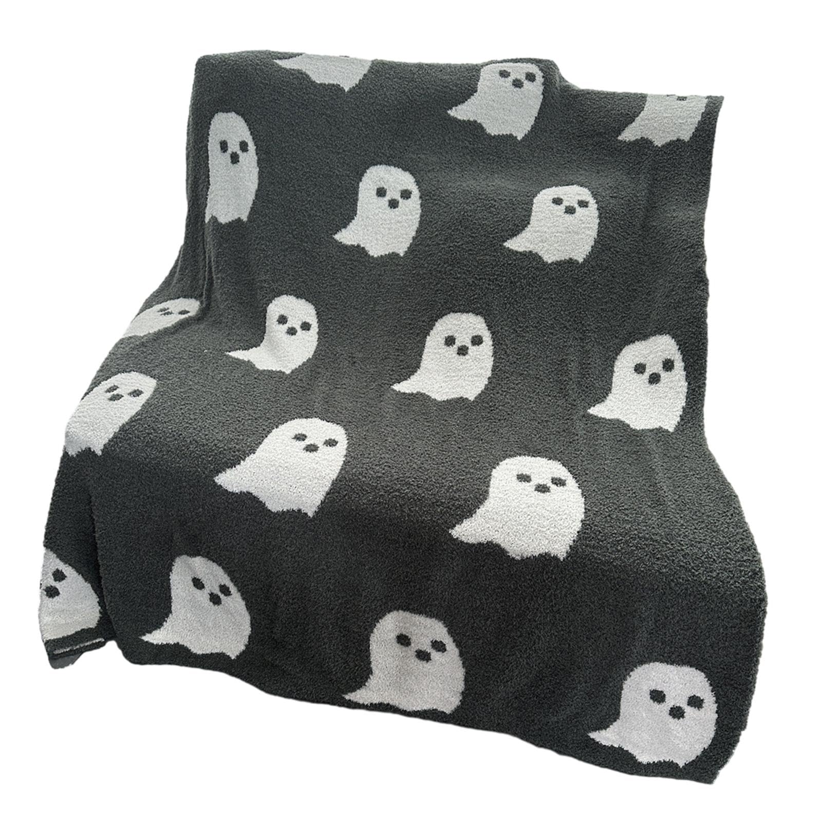 JAZZY PEARLS® Ghosts Design Blanket Keep Warm Travel Blankets for All Season Sofas Couches Gray 127cmx152cm-image-10
