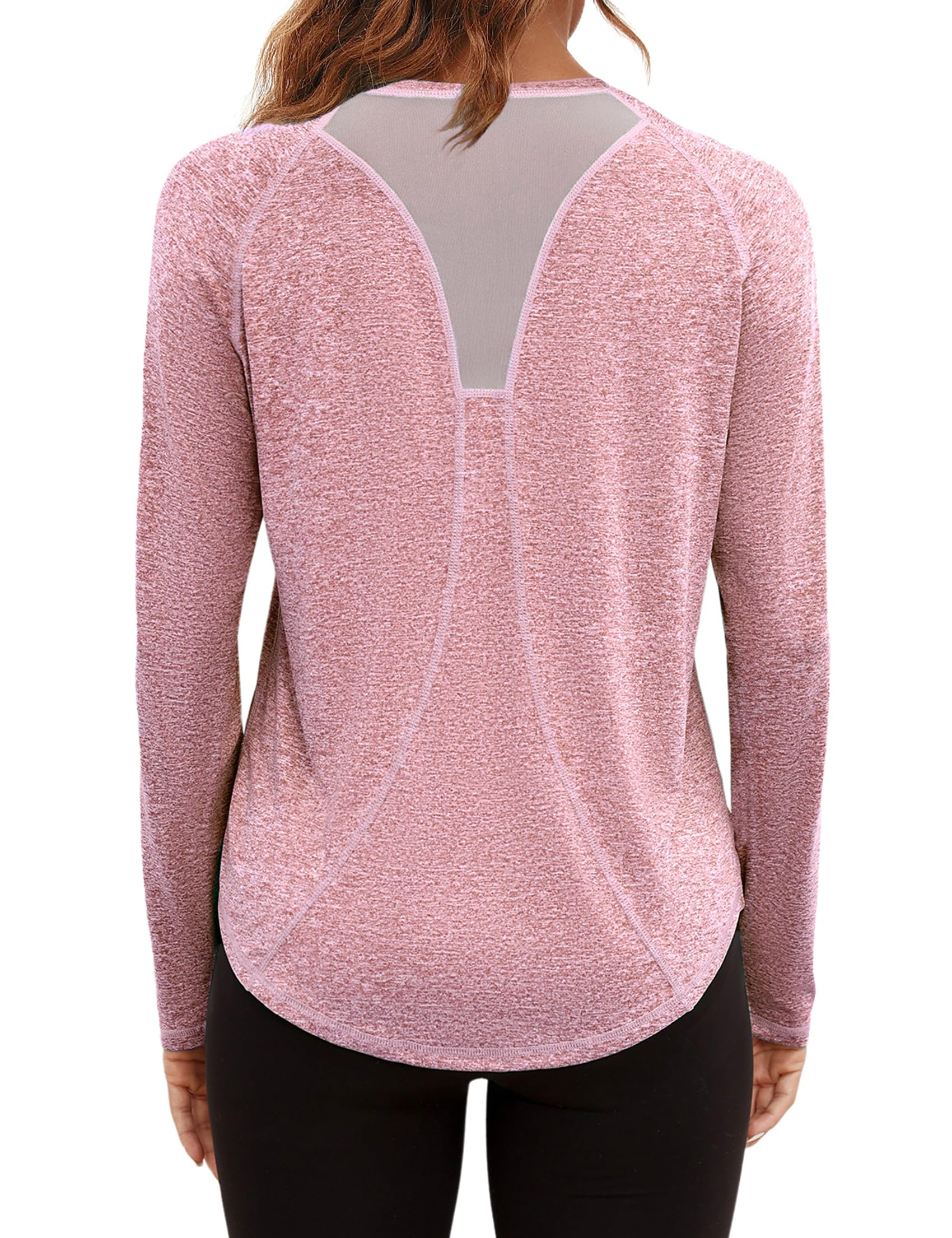 Gyabnw Funktionsshirt Damen Langarm Sportshirt Activewear Fitness Laufshirt Sport Oberteile Atmungsaktive Wandershirt Yoga