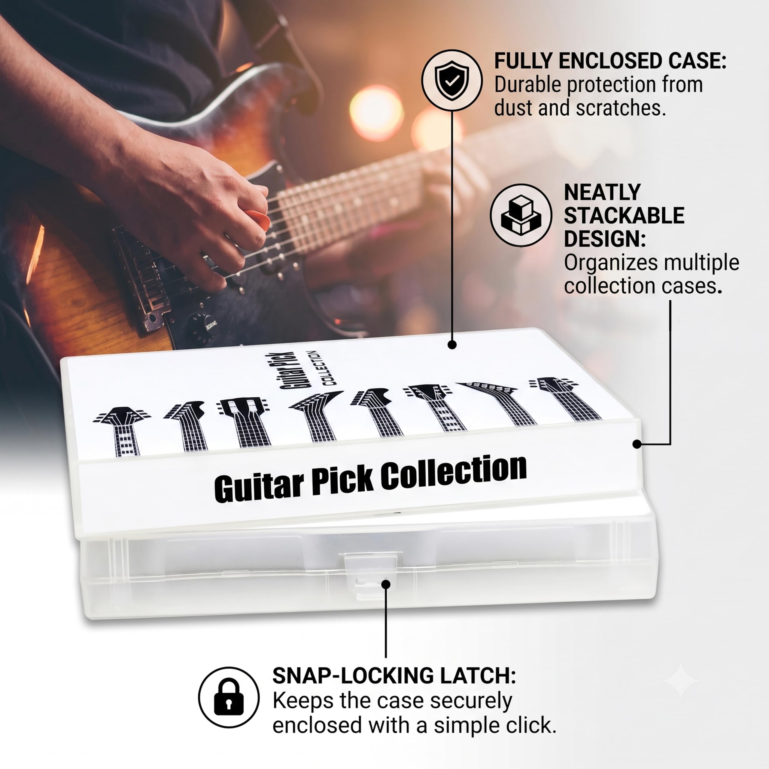 UniKeep Kit de colección de púas de guitarra: capacidad para hasta 225 púas
