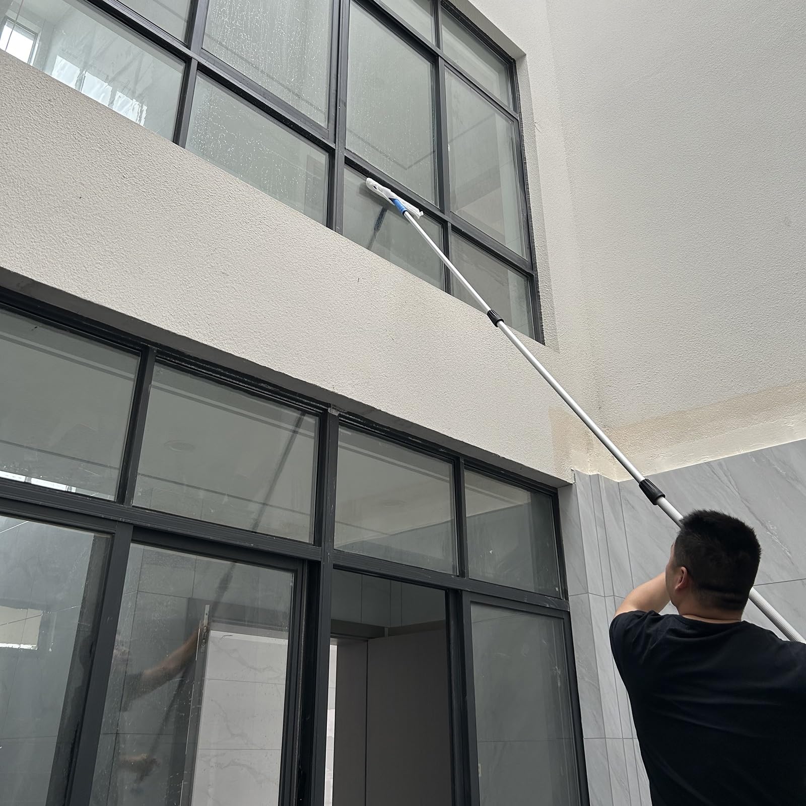 Limpiador Limpieza Vidrios Equipo comercial para lavado de ventanas grandes, varilla telescópica liviana para limpiar ventanas de alto alcance, 4 m, 5, 6, 7, 8, 9, 10, 12 y 15 m de largo(16.4ft/5M)