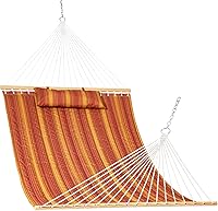 Vista 9 de Lazy Daze Hammocks - Hamaca doble de tela acolchada de 12 pies con barras de suspensión y almohada desmontable, capacidad de carga de 450 libras