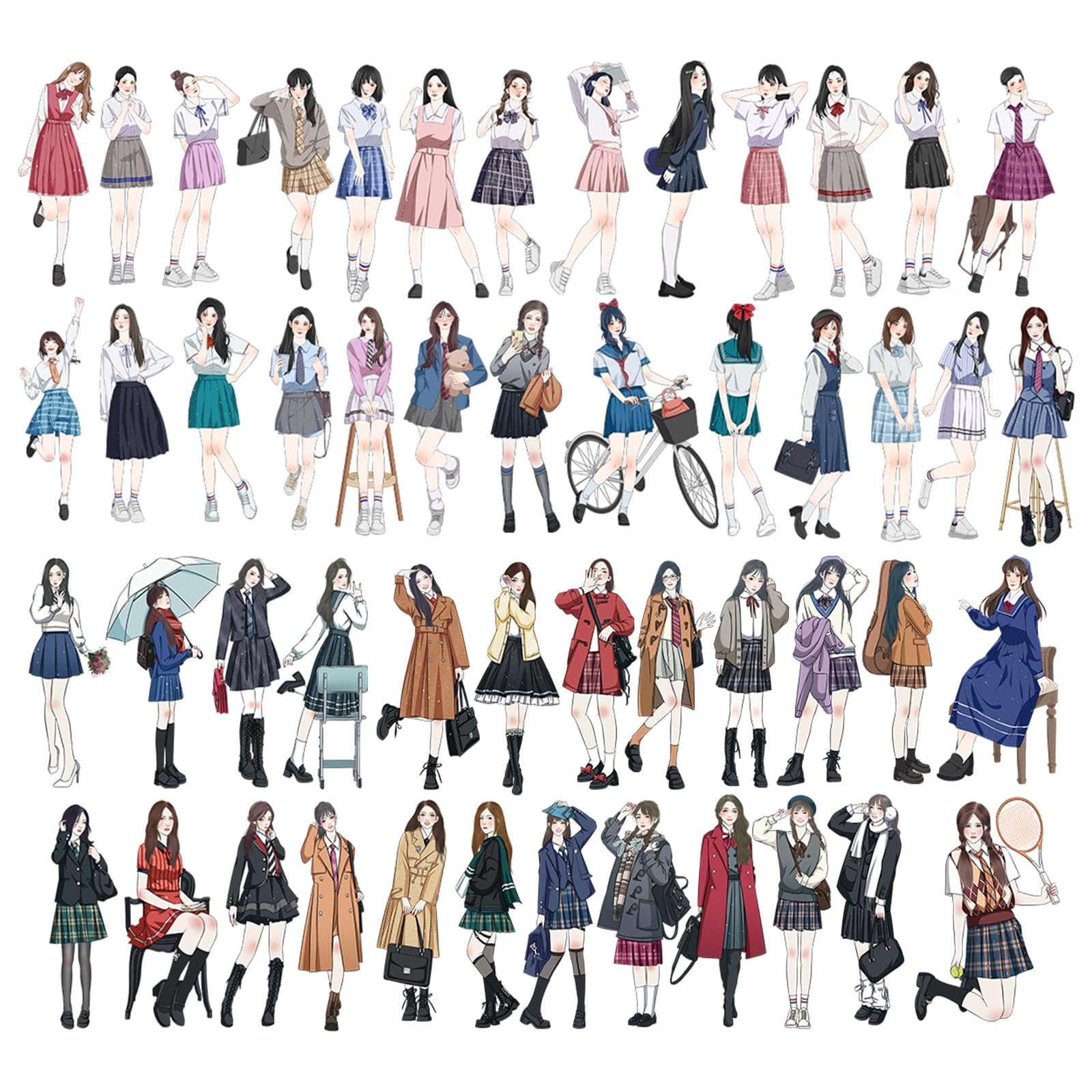 50枚のキャラクターシールかわいいシールシールシールセットDIYシール  