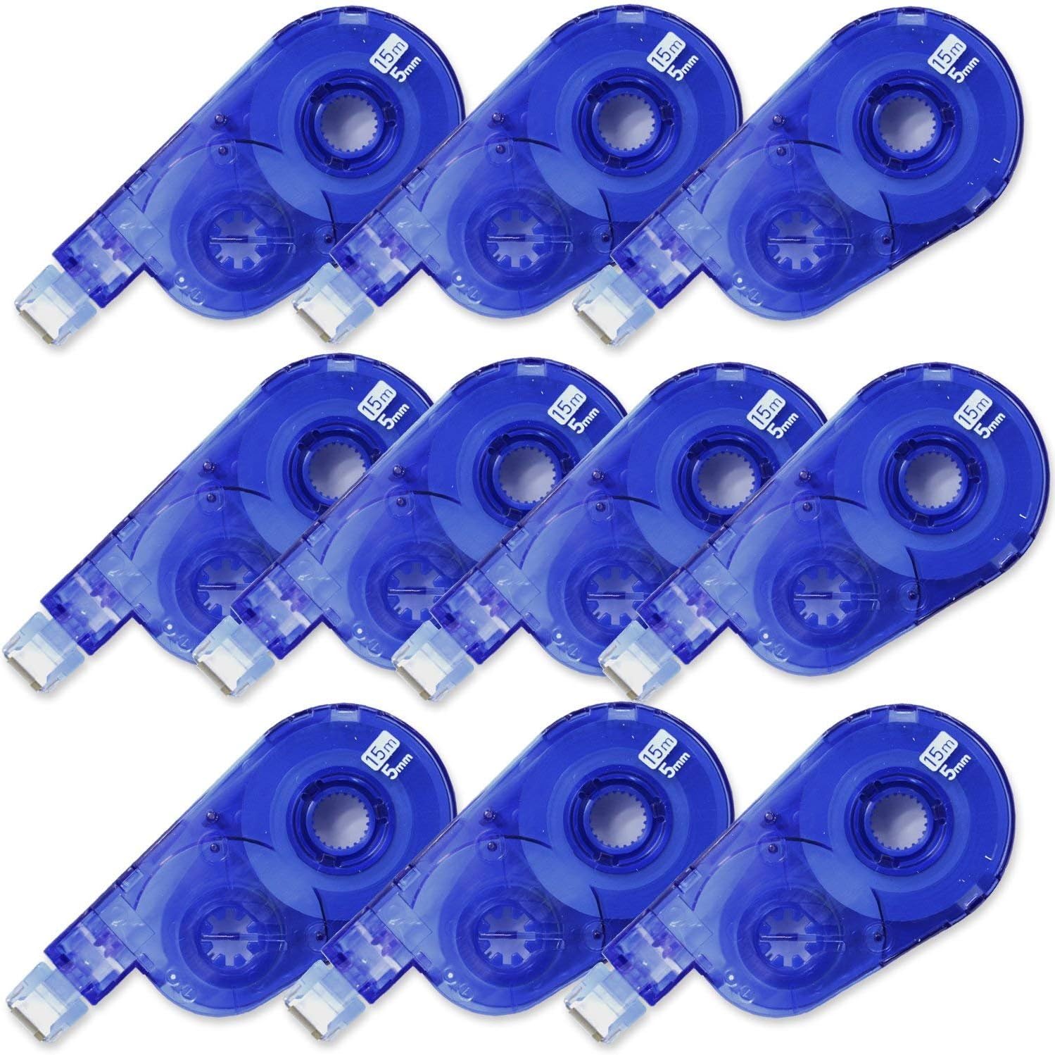 Plus 49-581 Correction Tape Wheeper Switch 0.2 inch (5 mm) Blue Replacement Tape 10 Pack