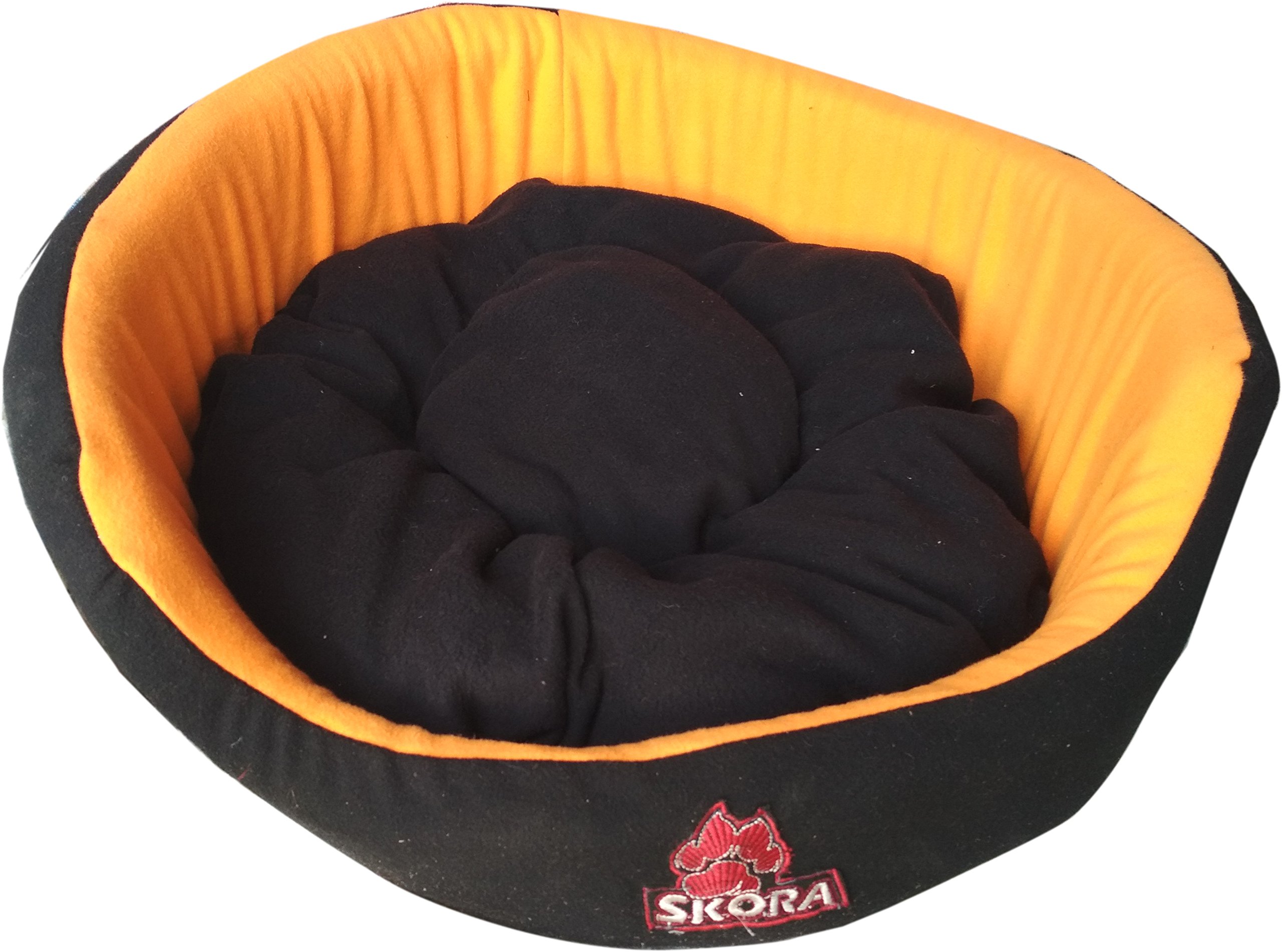 Skora Imported Round Shape Pet Bed for Dog (Small |Medium |Large)|Black and Orange Color (B07B9JWB8G) Amazon Price History, Amazon Price Tracker