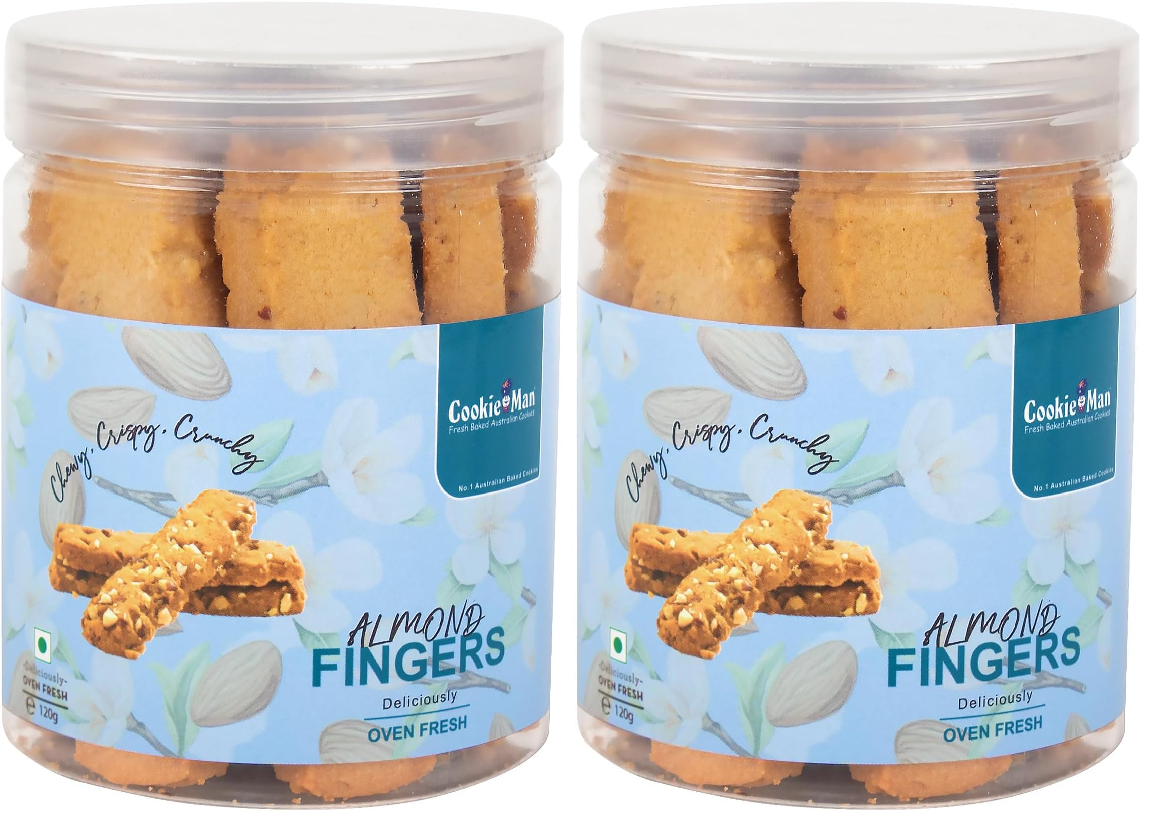 CookieMan Almond Fingers – 120g | Oven Fresh made Crunchy Almond-Stuffed Rusk in Convenient Jar | Perfect for Snacking, Tea-Time Treats and Gifting | Ready To Eat (Pack of 2)-image-40