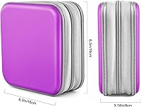 Vista 6 de Funda para CD, soporte para cartera de DVD, funda para CD/DVD, 40 discos, bolsa resistente, carpeta de almacenamiento, álbum (puple)