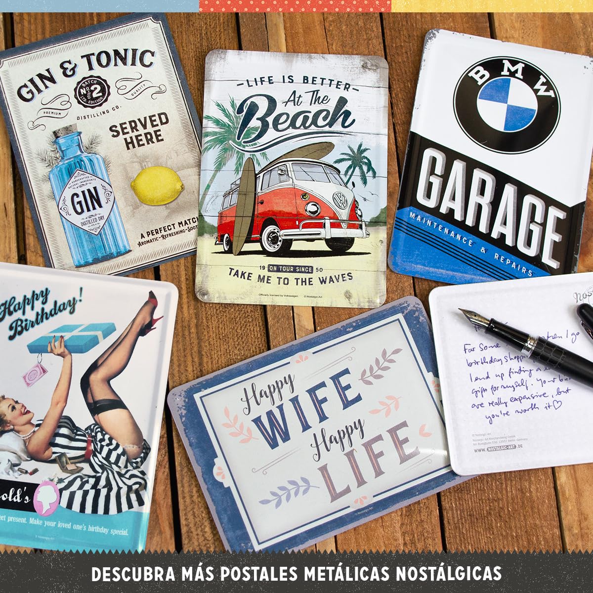 Nostalgic Art Cartel De Chapa Retro VW Meet The Classics Idea Regalo Furgoneta Volkswagen Metalico Diseno Vintage Decorativo 15 X 20 Cm 1076783976