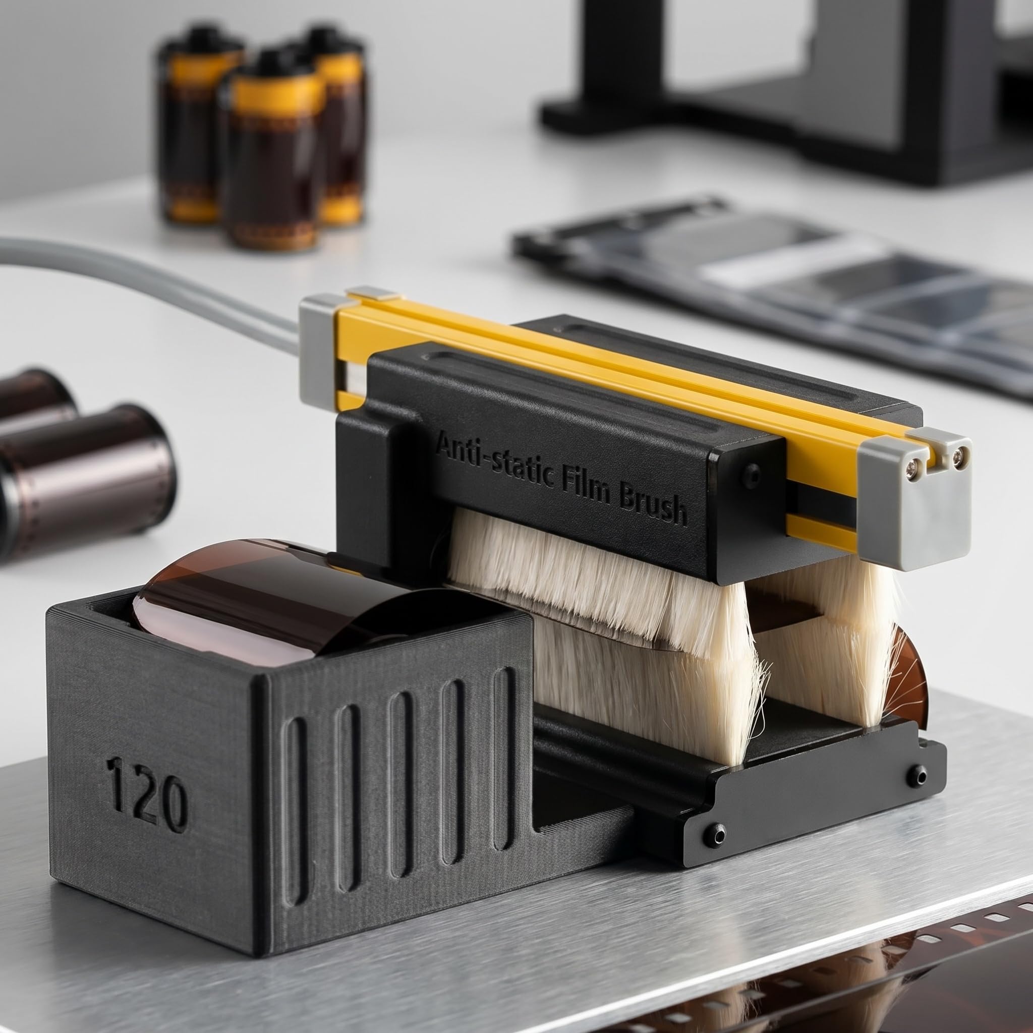Cepillo Antiestático para Eliminar El Polvo De Películas, Kit De Cepillos para Limpiar Negativos, con Barra Antiestática Iónica De 15 Cm, Equipo Portátil De Limpieza para Cuarto Oscuro para