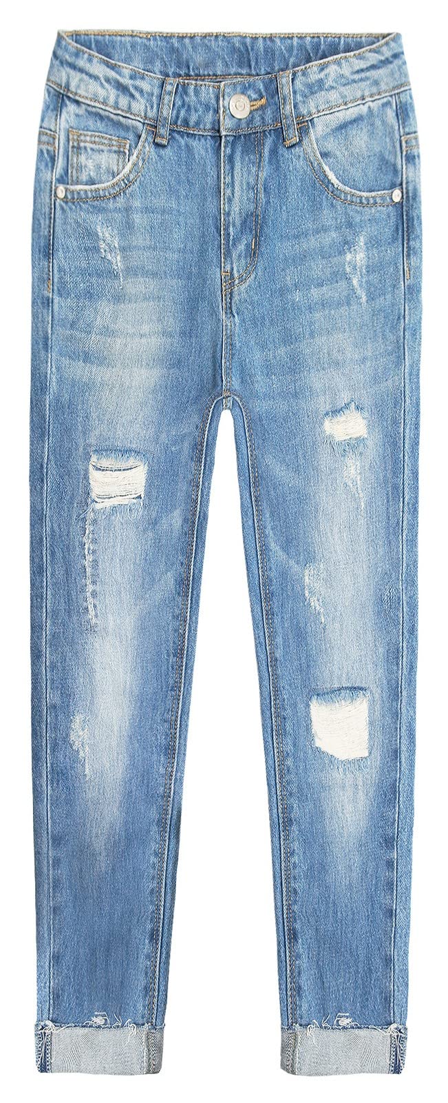 KIDSCOOL SPACEKIDSCOOL SPACE Girls Slim-fit Jeans, Ripped Holes Straight Denim Pants