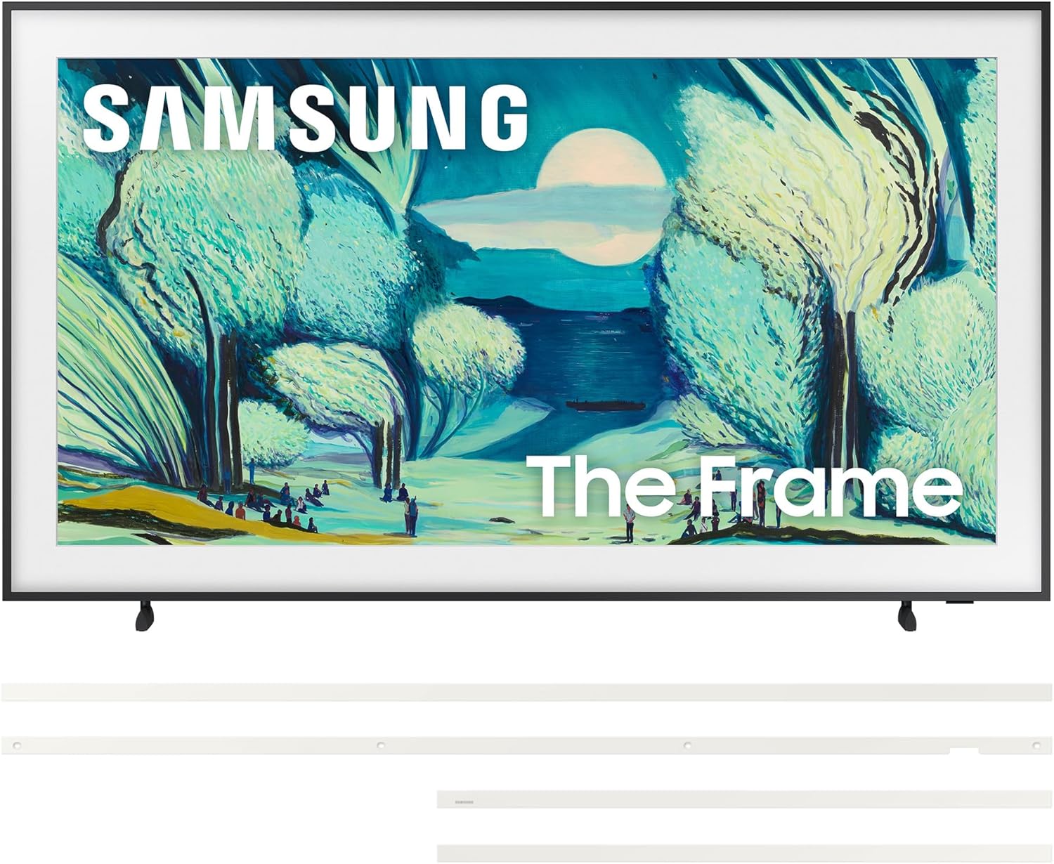 Samsung QN65LS03FAFXZA 65 Inch The Frame QLED 4K Art Mode Vision AI Smart TV with a VG-SCFA65WTB Customizable Bezel - Modern White (2025)