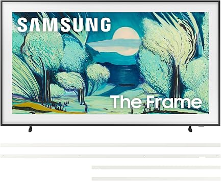 Samsung QN65LS03FAFXZA 65 Inch The Frame QLED 4K Art Mode Vision AI Smart TV with a VG-SCFA65WTB Customizable Bezel - Modern White 2025