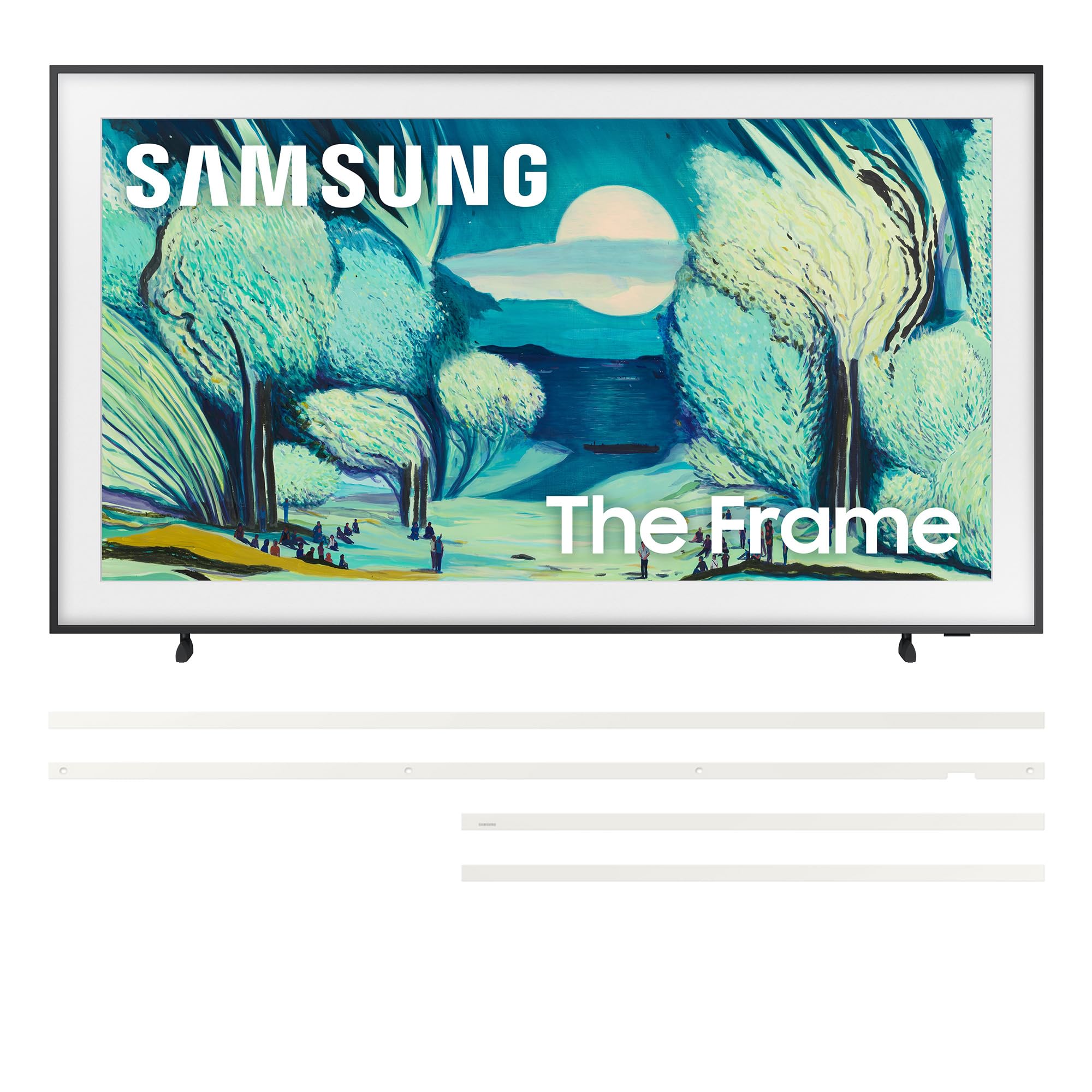 Samsung QN55LS03FAFXZA 55 Inch The Frame QLED 4K Art Mode Vision AI Smart TV with a VG-SCFA55WTB Customizable Bezel - Modern White (2025)
