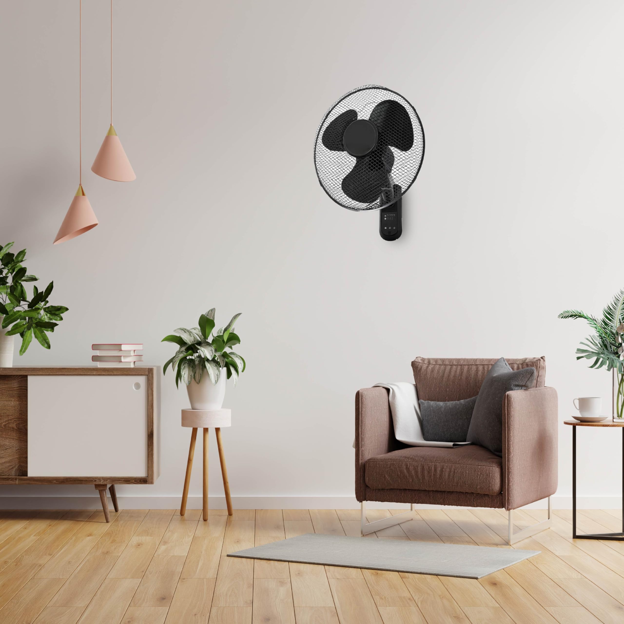 GROWMANIA Ventilateur mural avec télécommande 45 W | Ventilateur puissant et silencieux | 3 vitesses et minuterie | tête oscillante à 90°